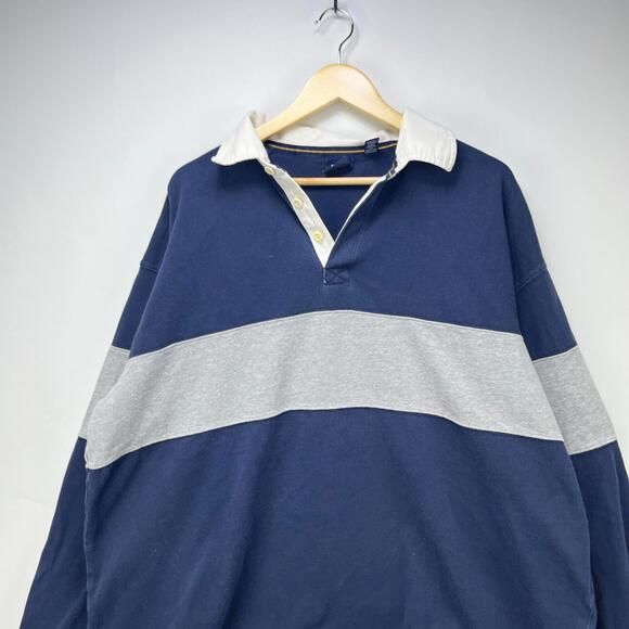 Vintage 90s Gap Rugby Polo Long Sleeve Shirt 2XL - Picture 2 of 12